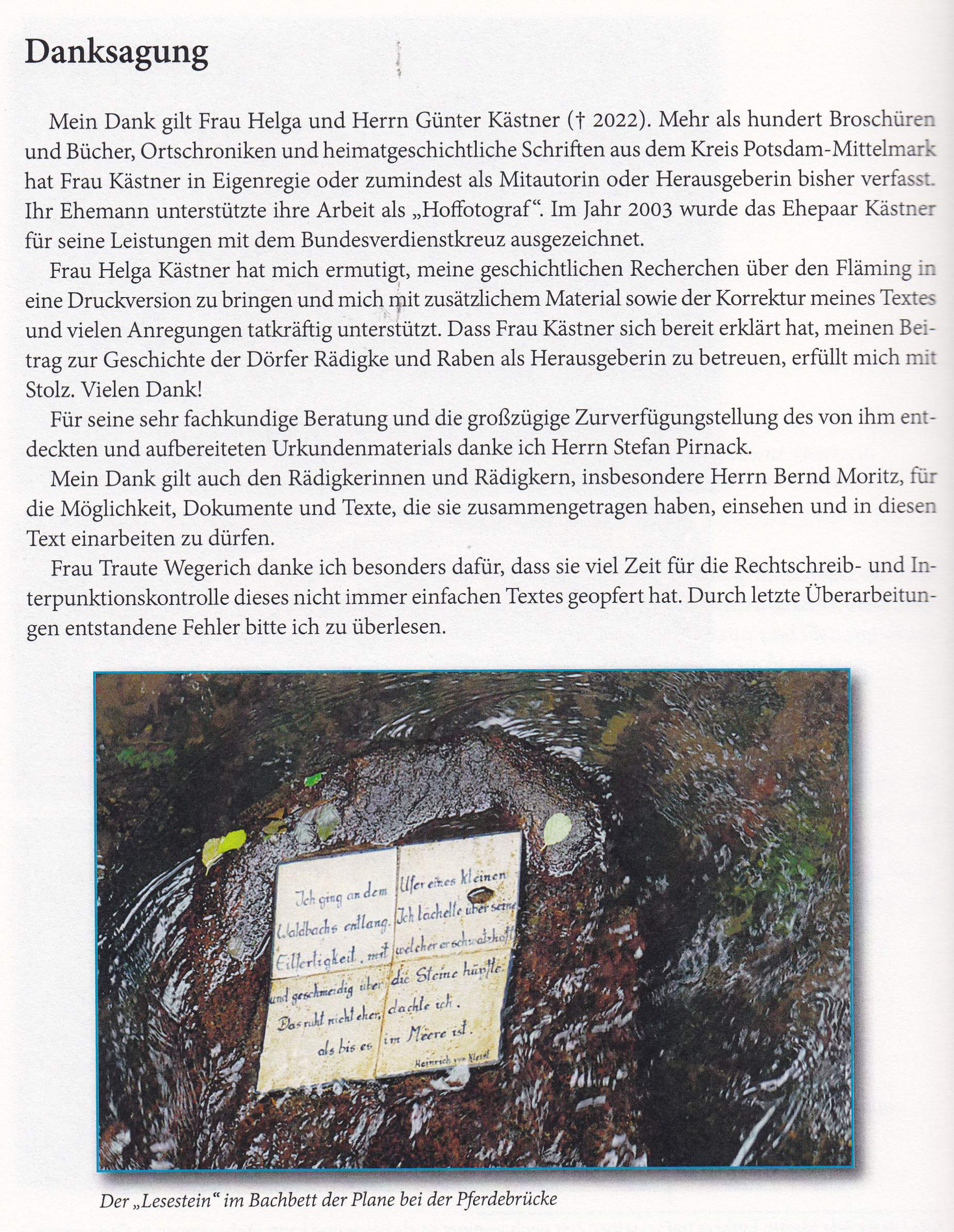 Danksagung Geschichte Hoher Fläming