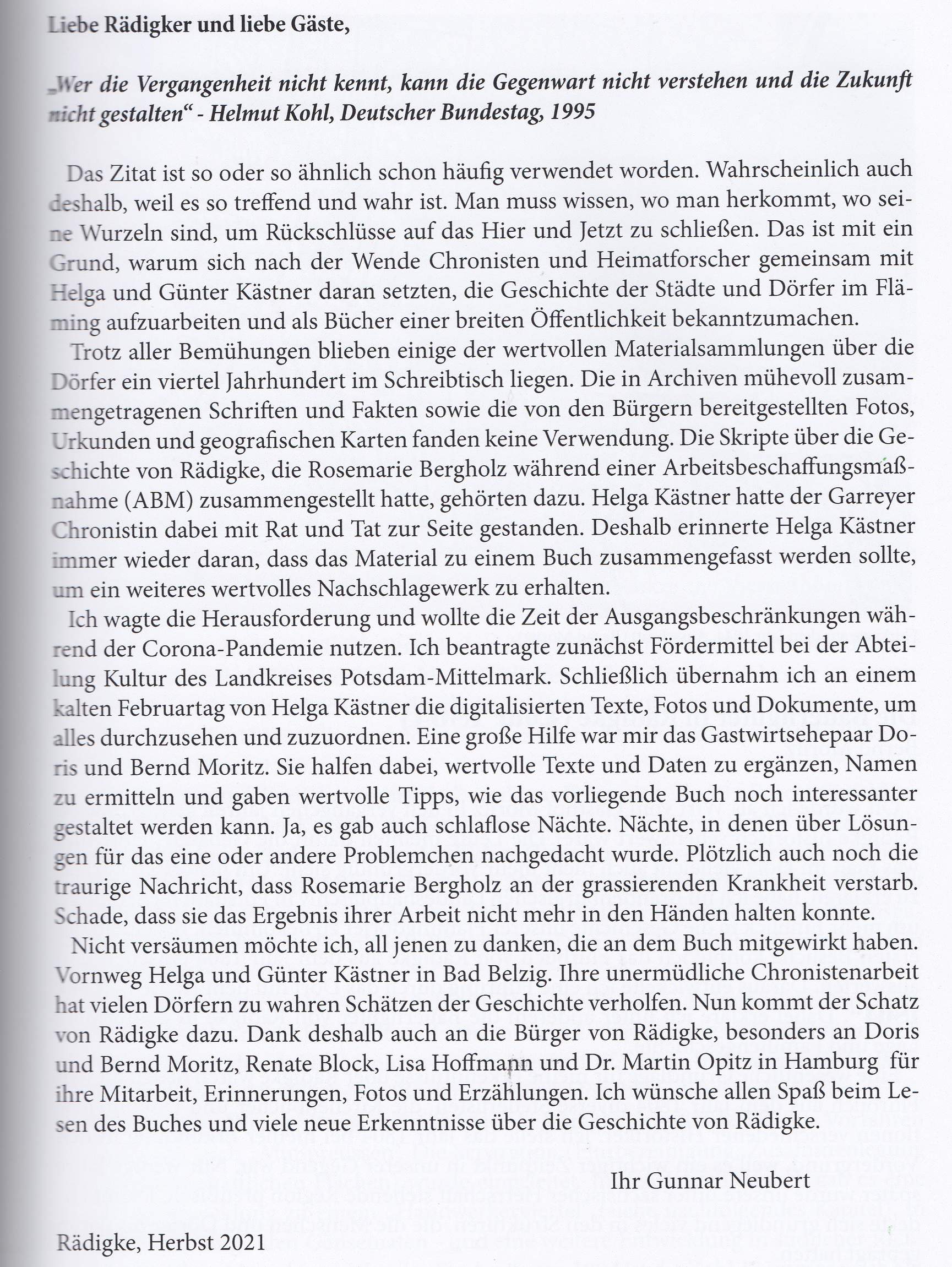 Vorwort Rädigke