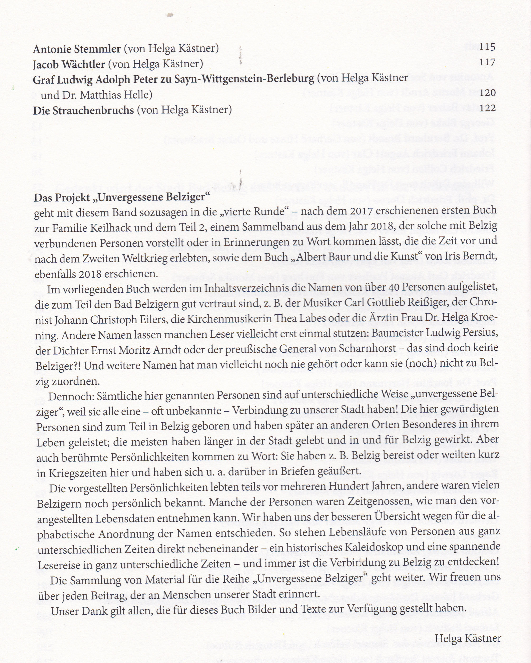 Vorwort Unvergessene Belziger Teil 4